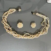 نیم ست مروارید اصل گندمی