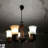لوستر ۵ شاخه چوب و فلز درجه یک برند