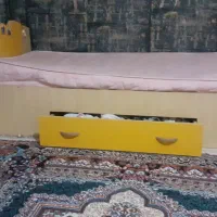 تخت خواب تک نفره  نوجوان کشو دار بزرگ همراه تشک