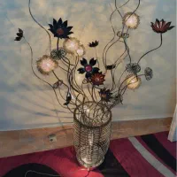 گل و گلدان چراغ دار دکوری