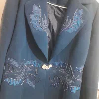تک کت رنگ سرمه ای  کار شده زیبا