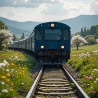 مشهد با قطار و اتوبوس