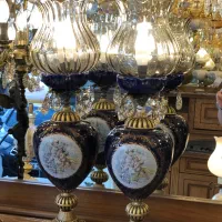 چراغ رو میزی سرامیکی فرشته سورمه ای