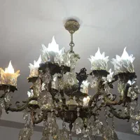 ست کامل لوستر برنزی کریستالدار