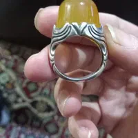 انگشتر دستساز نقره ۹۲۵ عقیق یمنی و اوپال آتشی