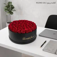 باکس گل روبانی قرمز حجیم،قابلیت شستشو ارسال سراسری