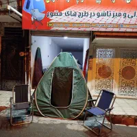 فروش ویژه میز و صندلی مسافرتی تاشو برزنتی میزmdf