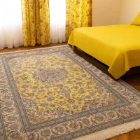 فرش دستباف (بساک) تک ۶ متری نایین لیمویی