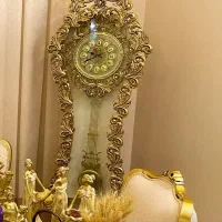 ساعت ایستاده پایه سنگی تمام برنز
