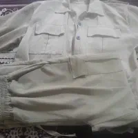 ست کت و شلوار کارگو کرم