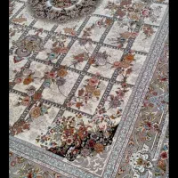 یک دونه فرش ۱۲ متری تمام نخ طوسی کرم
