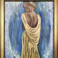 تابلو رنگ روغن و ورق طلا