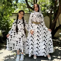 ست مادر دختری کرپ فلور ساحلی