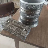 جا دستمال کاغذی و سطل پیوتر