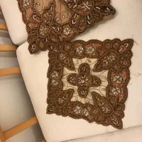 رومیزی و رانر ملیله دوزی و مخمل دوزی۴تکه