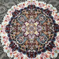 3فرش هالیدی کاشان 1200شانه دودی تیره ذغالی 6و9متری