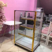 ویترین شیشه ای چرخ دار نو