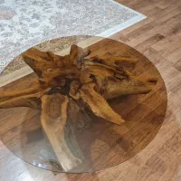 میز روستیک مدرن جلو مبلی