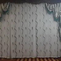 پرده توری طرح دار ۲عدد