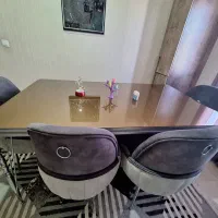 میز ناهارخوری ۶ نفره رنگ نقره ای