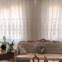 پرده پذیرایی ،خامه دوزی شده، همراه با زیر پرده ای