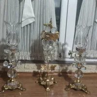 جفت شمعدانی طرح لاله و انگور کریستال