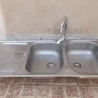 سینک دو لگنه همراه شیر واتصالات