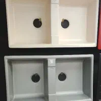 سینک سایز 80 دو لگن مناسب کرم / نقره ای