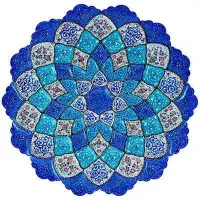 بشقاب میناکاری طرح اسلیمی