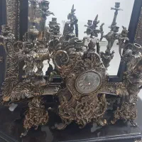 فروش آینه و شمعدان بسیار تمیز قاب چوب کامل