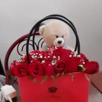 باکس گل ۲۵ عددی رز هلندی تازه