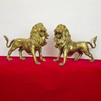 مجسمه برنز شیر جفت برنزی