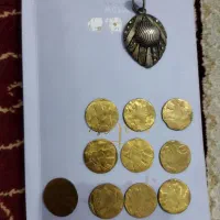 ساعت و گردنبندعتیقه سکه روکش طلا