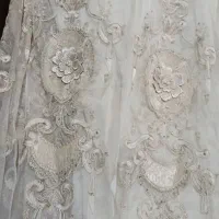 پرده حریر کارشده تمیز