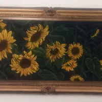 نقاشی مزرعه آفتاب گردان