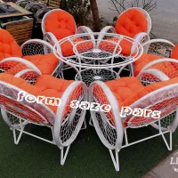 میزو صندلی باغی ویلایی گرد گلبرگ سنگین تمام نقطه