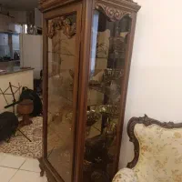 بوفه ویترین چوب تمام راش کاملا نو