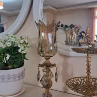 شمعدان و شیرینی خوری دو طبقه برنز