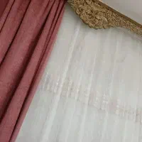 پرده با کتیبه و چوب پرده