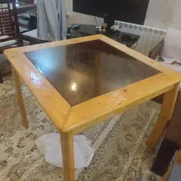 میز چهار نفره  چوبی با سه صندلی