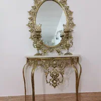 آینه و شمعدان زیبا برنز اصل در حد نو