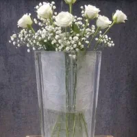 گلدان کریستال بزرگ  برگ یخی ژاپنی تویوساساکی اصل