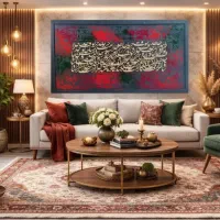 تابلوهای نقاشی پتینه کالیگرافی فرش دریا (نیم بها)