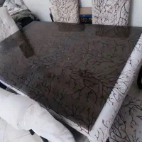 میز ناهارخوری 6 نفره شیک با شیشه سکوریت