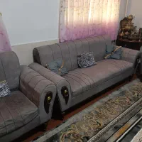 یه دست مبل هفت نفره با میز و عسلی ست بسیار شیک