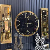 ساعت دیواری آینه ای سه تیکه طرح یاس