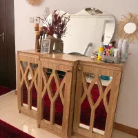 کنسول MDF سه درب آینه‌دار نو