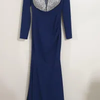 لباس مجلسی آبی مدل ماهی سنگ دوز سایز XL نو آکبند|لباس|تهران, باغ فیض|دیوار