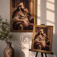 قاب تابلو اصیل ایرانی نقاشی دیجیتال تابلو کوروش