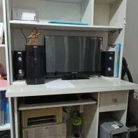 میز کامپیوتر با کتابخانه و صندلی صندلی ۸۵۰تگ